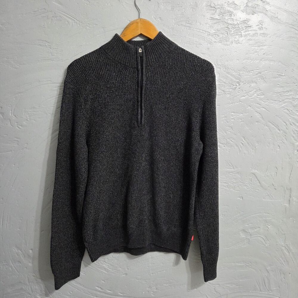 IZOD Men's Black Crewneck with Quarter Zip Up size L